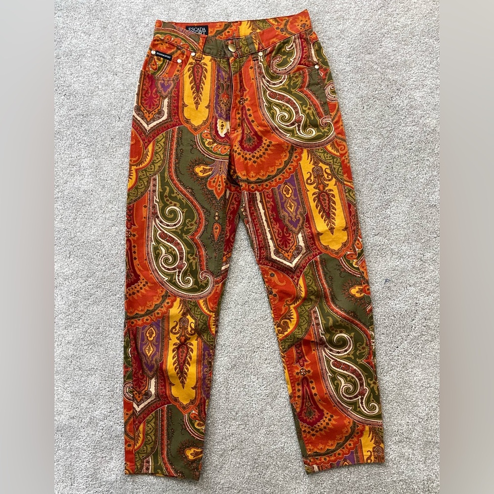 Escada paisley vintage skinny jeans - Picture 4 of 10